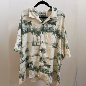 Tommy Bahama 100% silk Hawaiian shirt men’s polo XXL